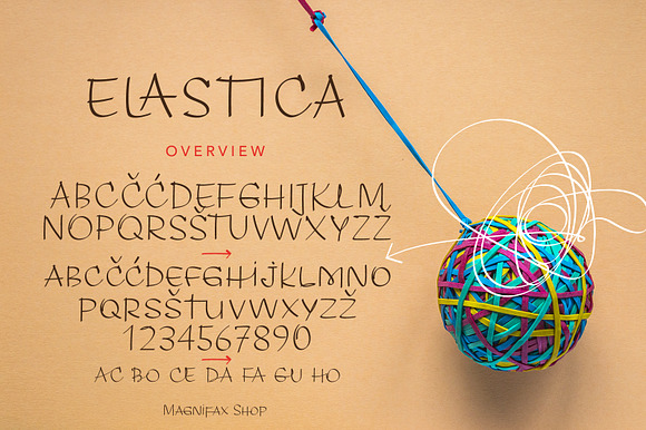 ELASTICA font + ELASTICA Icons font preview 8