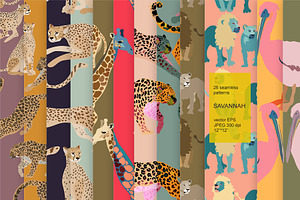 Animals seamless vector pack, a Pattern Graphic by PatternsBlooming
