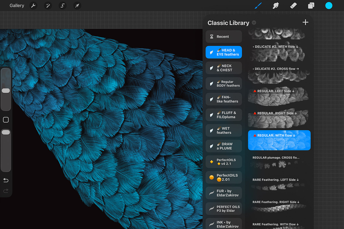 Plumage Atelier. Procreate Brushes, a Brush Add-On by Eldar Zakirov's (Photo 11 of 25)