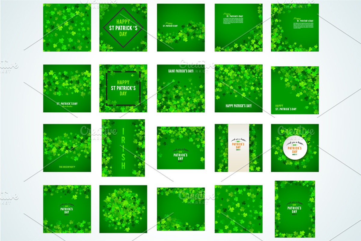 Set of St Patrick's Day backgrounds, a Poster Template by KannaaDesign (Photo 4 of 5)