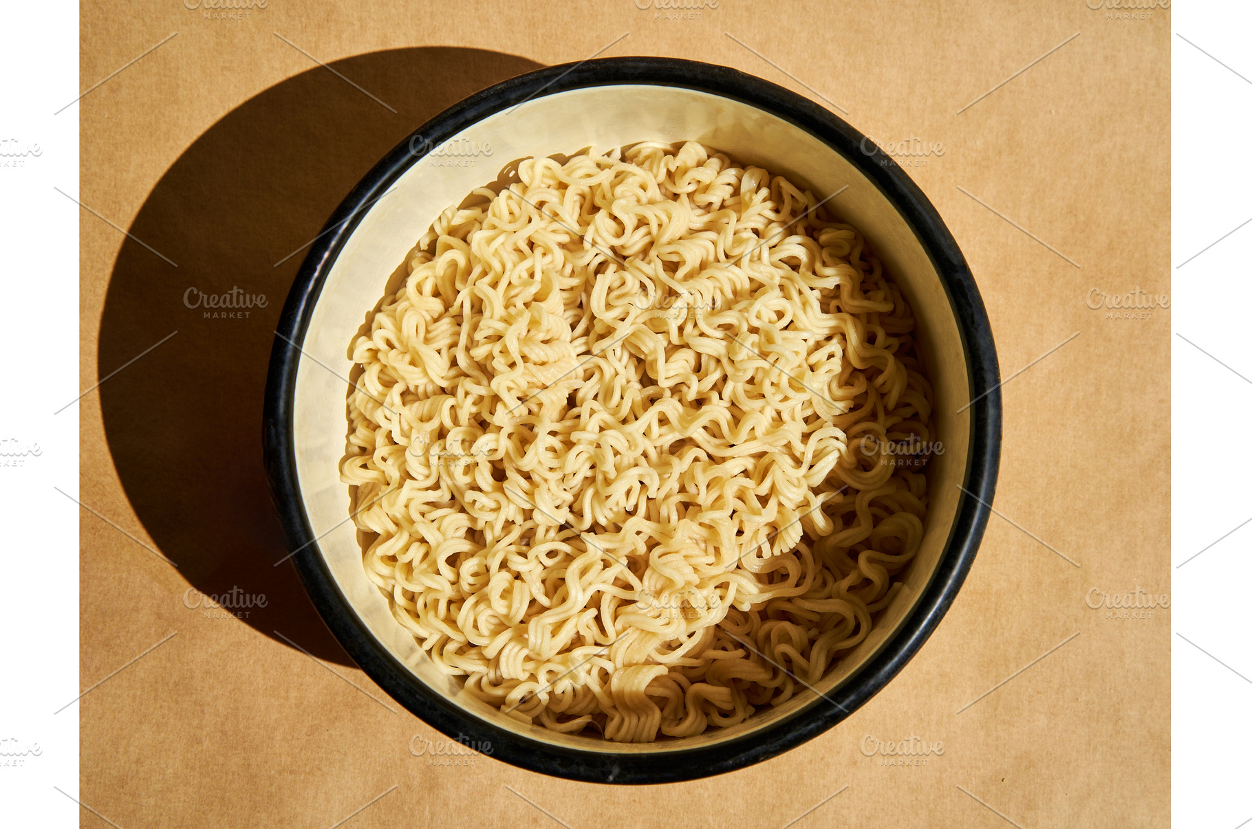 Cooked instant noodles served on, a Food & Drink Photo by Gladkov photography