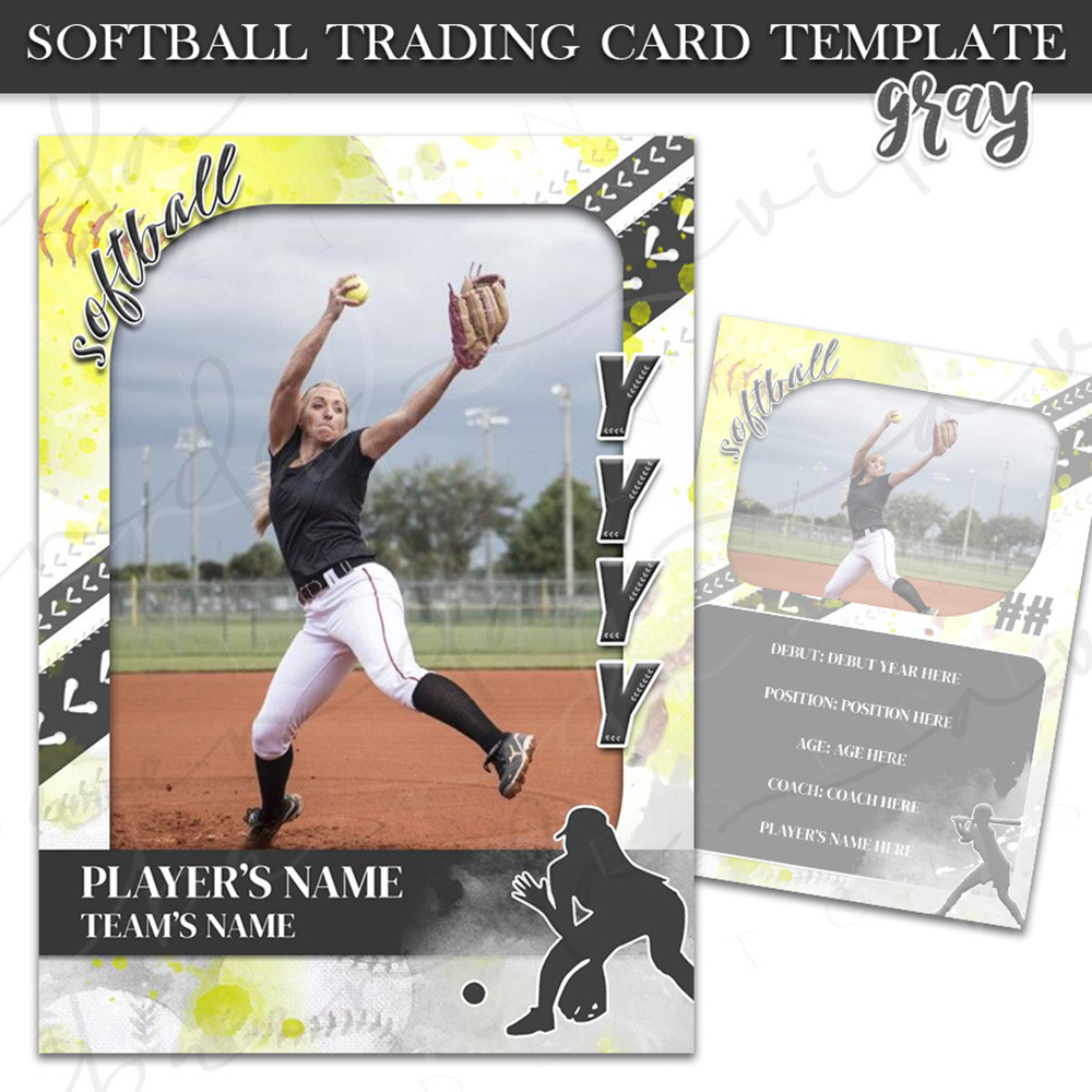 Softball Trading Card Template, a Card Template by Brenda Avila Designs