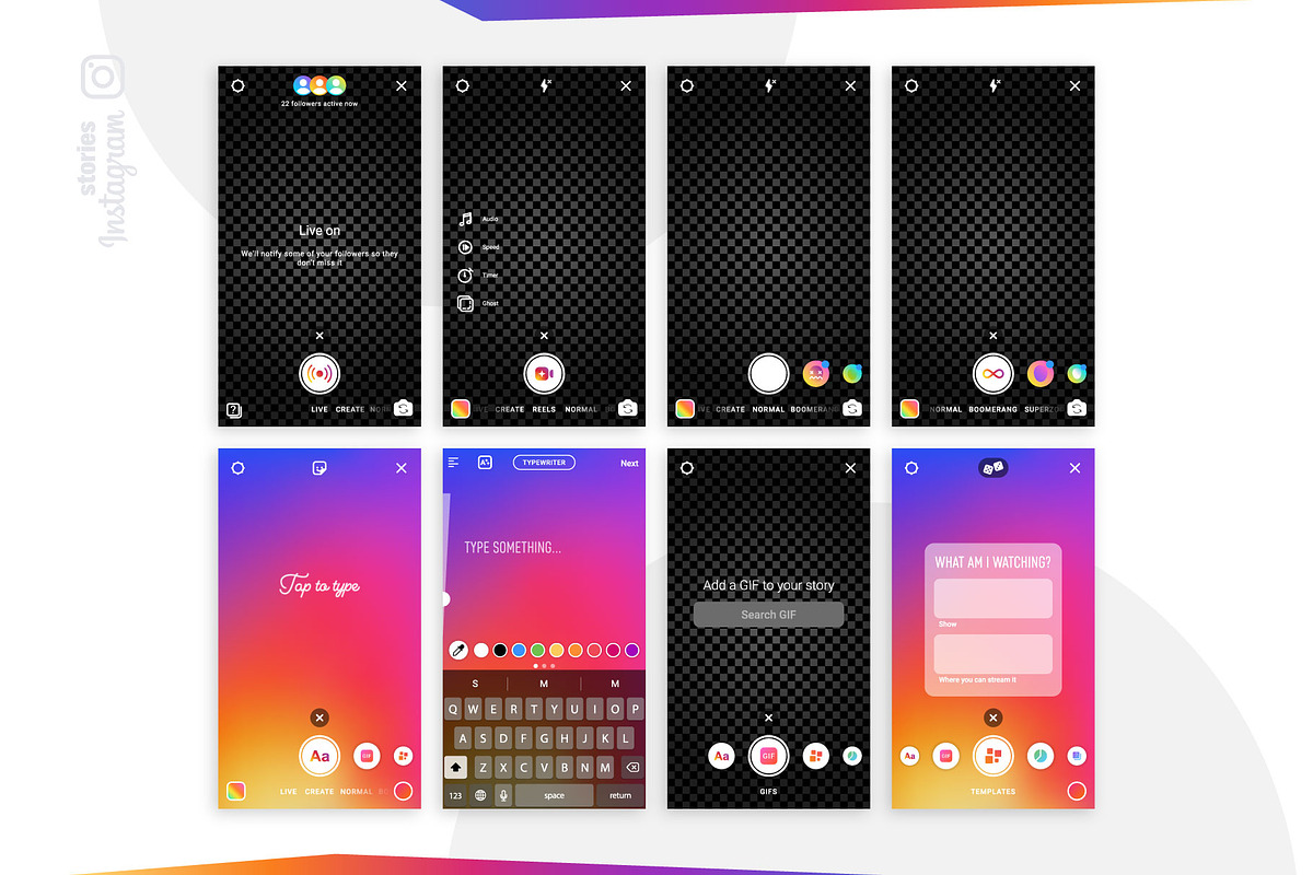 Instagram Screens Templates Bundle, a Social Media Template by karnofff (Photo 11 of 26)