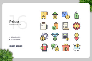 Price Colored Icons, an Icon by Upnowgraphic