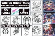 Winter Christmas Coloring Pages, an Illustration by LightExpress (Thumbnail 1 of 5)