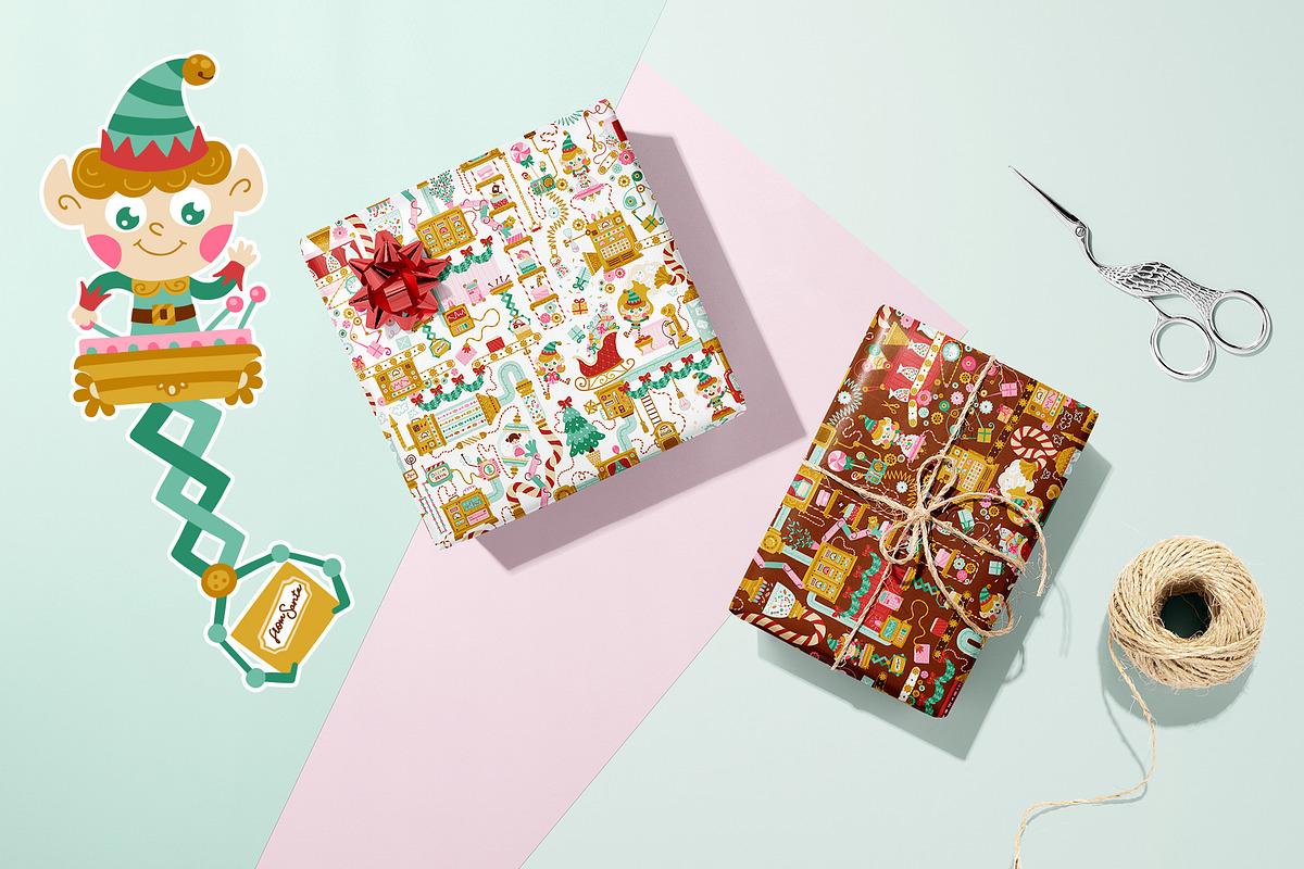 Christmas Elf Factory Vector Kit, a Seasonal Illustration by Svitlana Kharchuk (Photo 11 of 13)