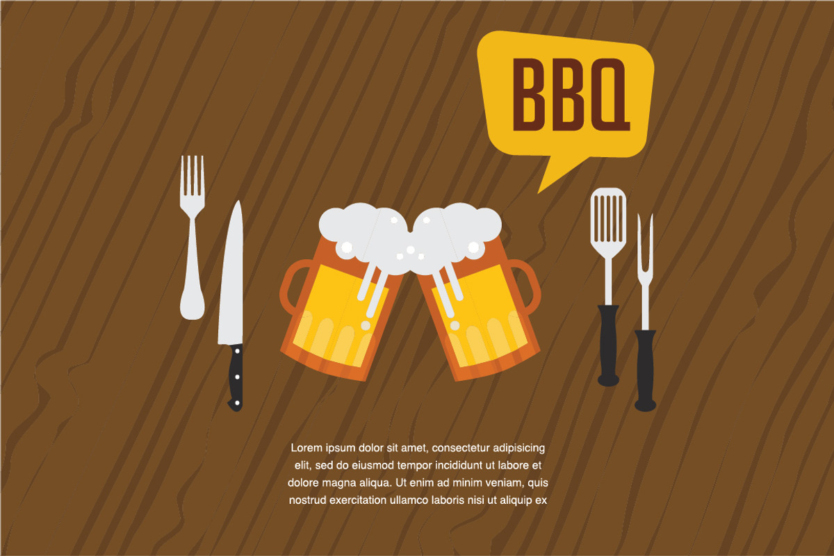 BBQ Icon set and invitation template, a Background Graphic by jenny lipets (Photo 3 of 6)