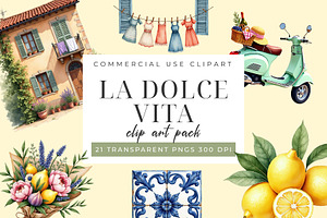La Dolce Vita Italian Clipart PNG