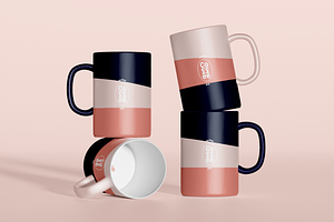 Set Of Coffee Mugs Mockup