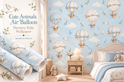 Cute Animals Nursery Wallpaper, a Wallpaper Graphic by by creative paper (Thumbnail 1 of 12)