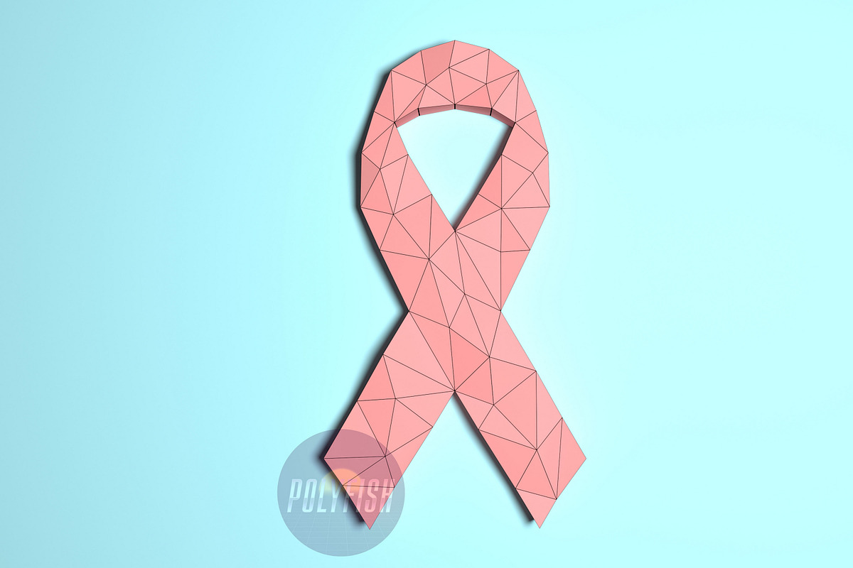 DIY Pink ribbon 3D model template, a Graphic by PolyFish