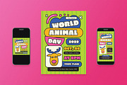 Green World Animal Day Flyer Set, a Flyer Template by Aiyari Graphic (Thumbnail 1 of 3)
