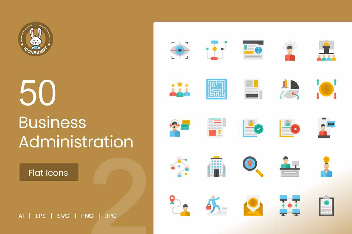 Business Administration Flat Icons, an Icon by IconBunny (Photo 1 of 2)