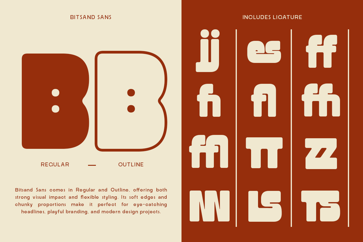 Bitsand – Bold Playful Display Font, a Sans Serif Font by roomspace creative lab (Photo 9 of 10)