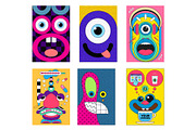 Cartoon posters with emotions. Art., a Decorative Illustration by KENO Mascots (Thumbnail 2 of 4)
