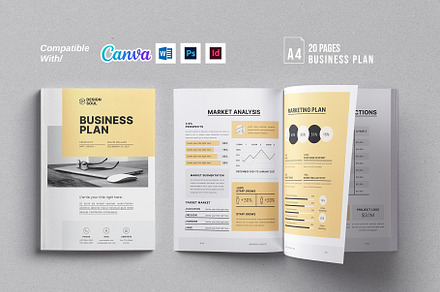 Business Plan|Canva|Docx|ID|PSD