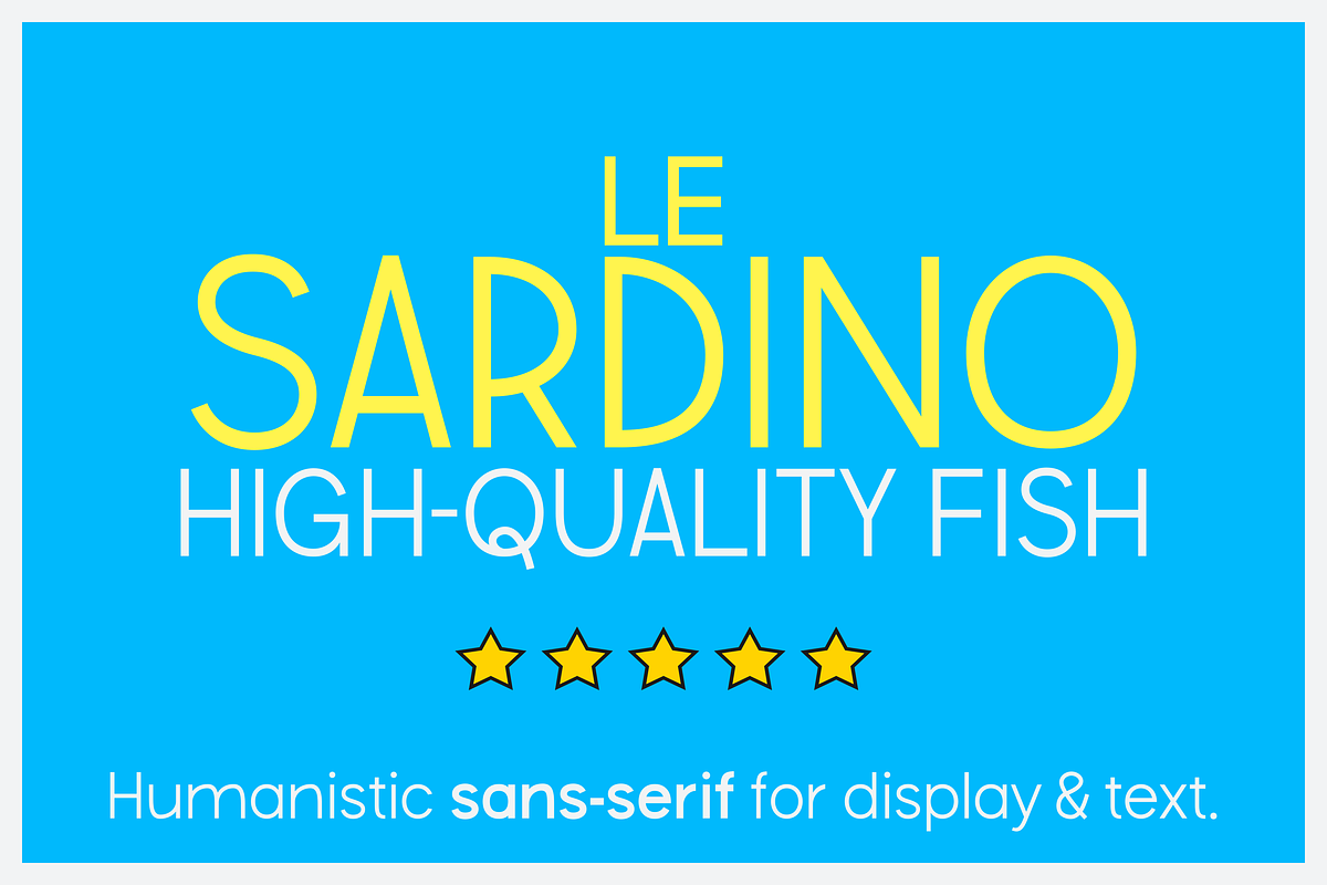 Le Sardino - Font for display & text, a Sans Serif Font by Suolahti Type (Photo 1 of 7)