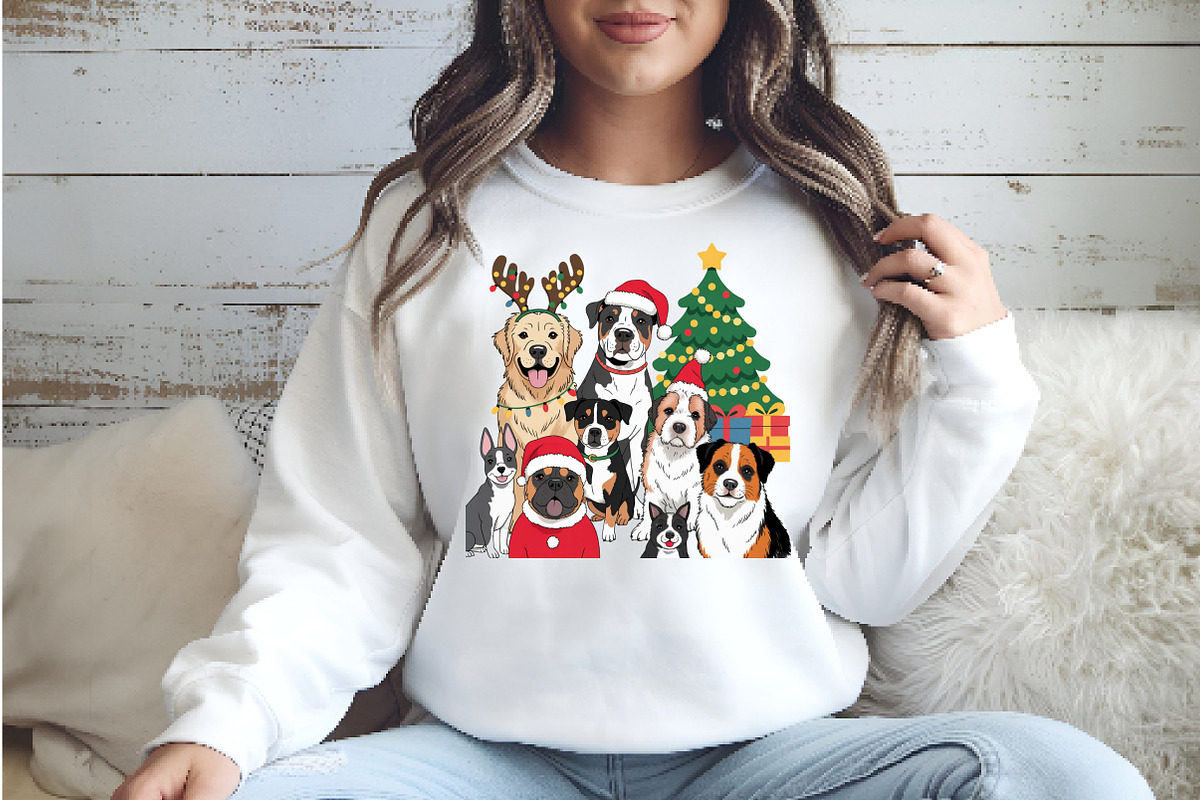 Christmas Dog png, an Illustration by Watercolor design (Photo 3 of 6)