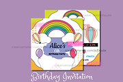 Kids birthday invitation template, an Invitation Template by Asfacute (Thumbnail 1 of 3)