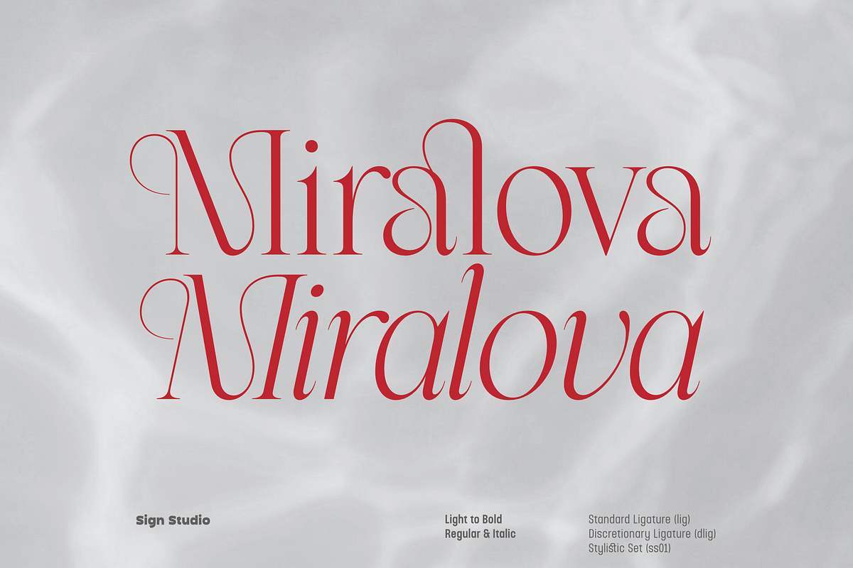 Miralova – An Elegant Serif Typeface, a Serif Font by Sign Studio (Photo 1 of 15)