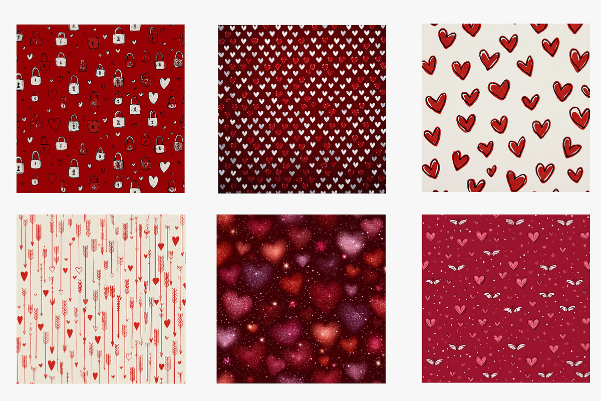 valentine digital papers, an Illustration by CreationArt (Photo 5 of 5)