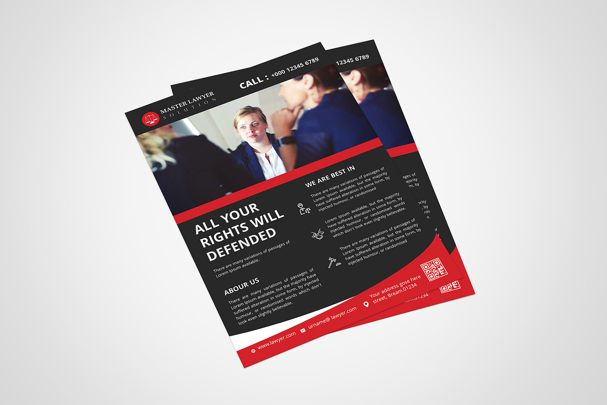 Lawyer Firm Flyer, a Flyer Template by UI_Expert