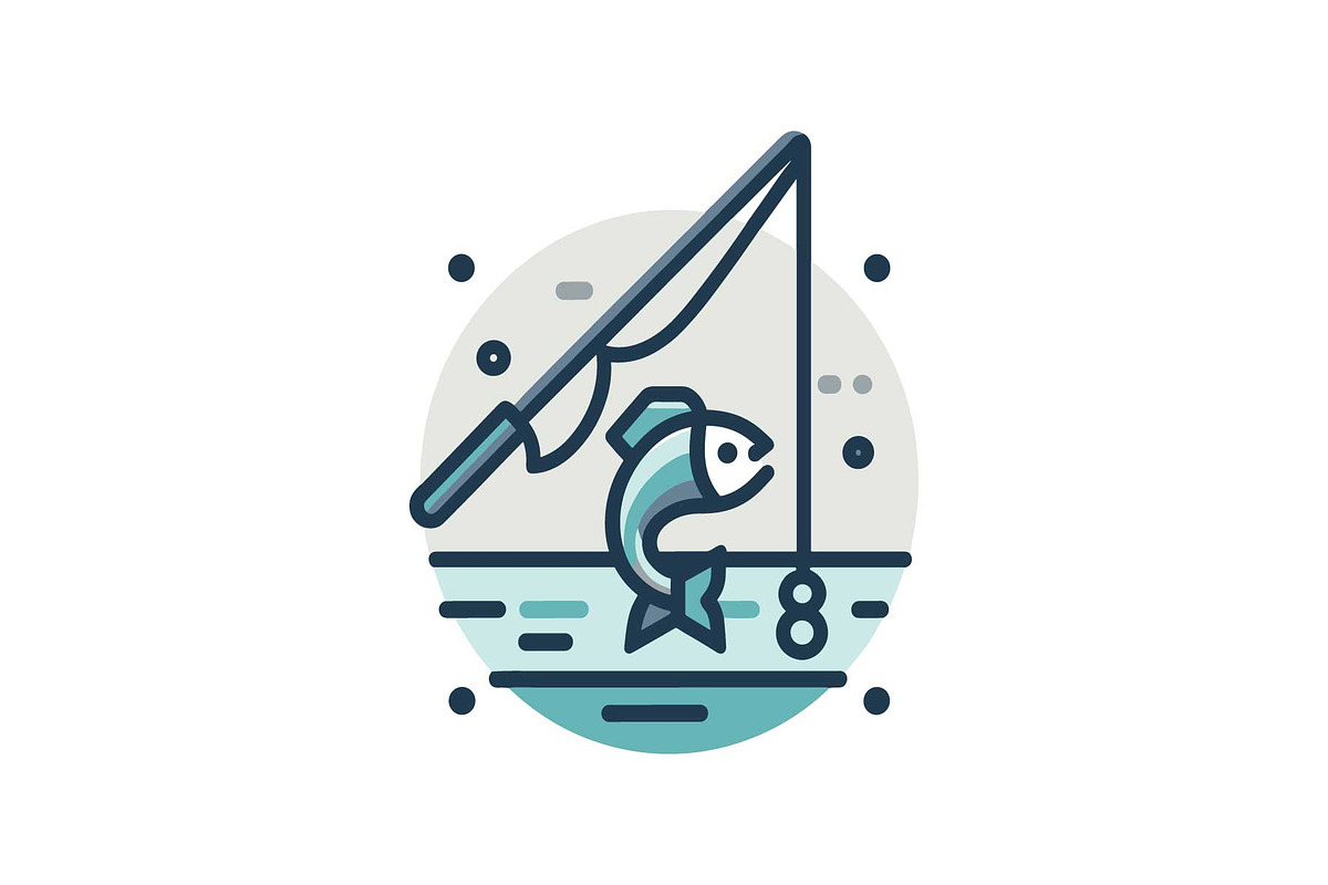 Minimal Fishing Rod Icon Vector Set, an Object Graphic by yasushie (Photo 7 of 16)