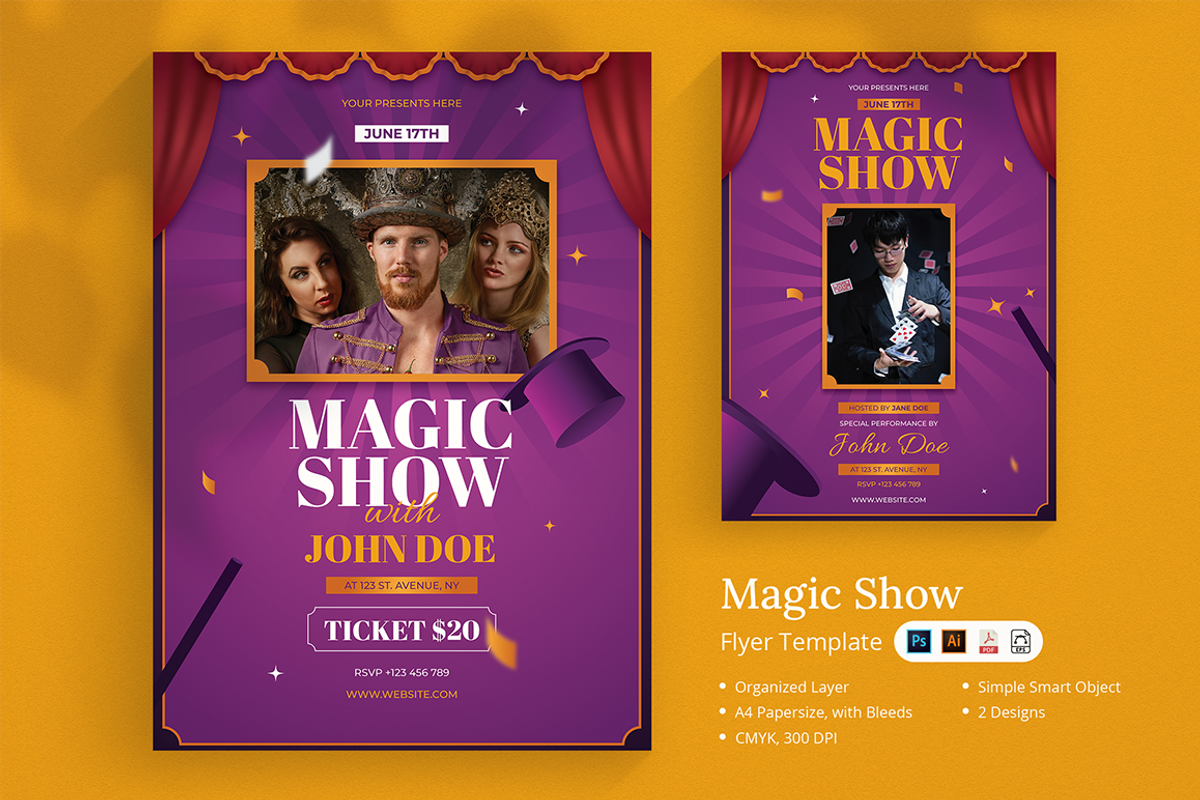 Cobuza - Magic Show Flyer, a Flyer Template by Lettha-Studio (Photo 1 of 3)