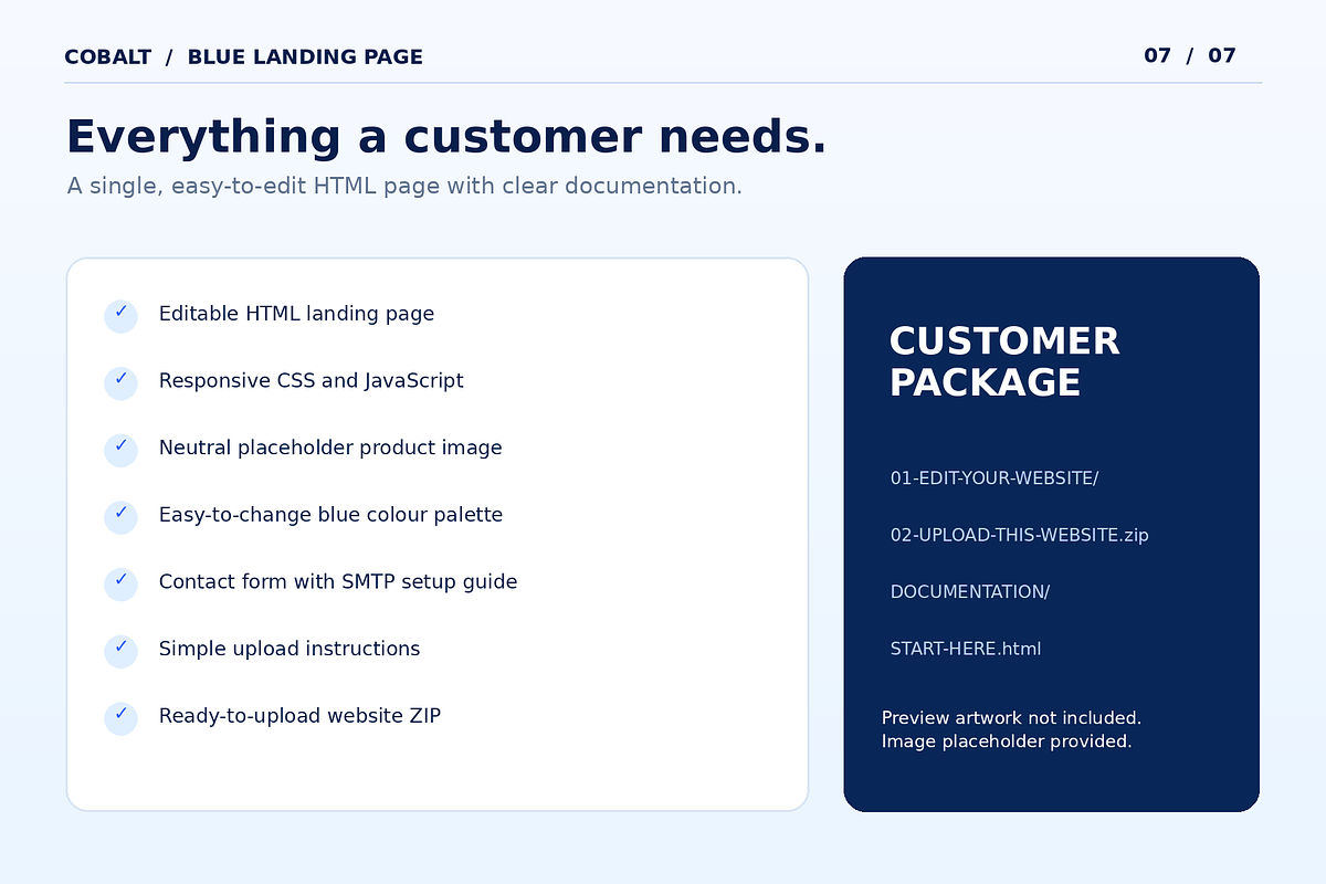 COBALT - Blue HTML Landing Page, a HTML Template by Darweish Designs (Photo 7 of 7)