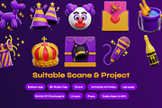 Birthday 3D Icon pack, a Food & Drink 3D Model by orenjidesign (Thumbnail 4 of 8)