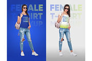 Female V-Neck T-Shirt Mockup, a Shirt Mockup by Hi, Mock-Up! (Thumbnail 6 of 10)