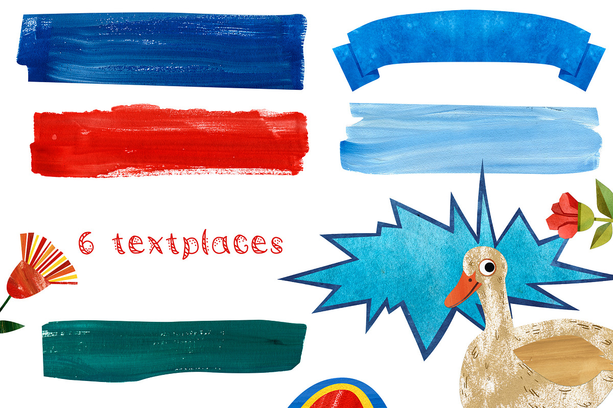 Papercut collages - Watercolor Set, a Texture Illustration by Mashamashastu (Photo 7 of 17)