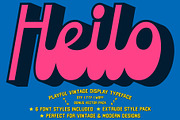Heilo - Playful Vintage Extrude, a Sans Serif Font by Fateh.Lab (Thumbnail 1 of 17)