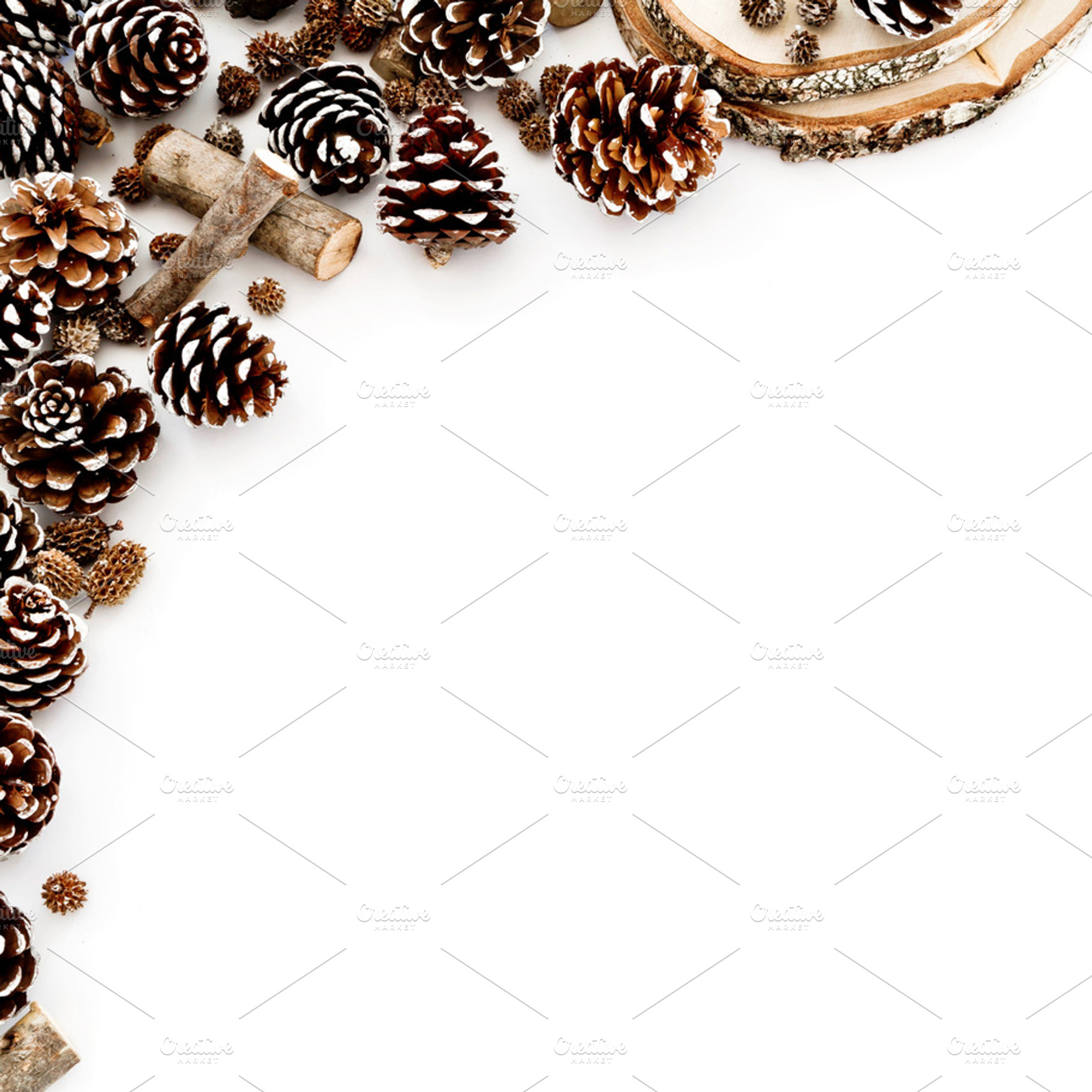 Christmas background pinecones photo, a Holiday Photo by OPSD Shop