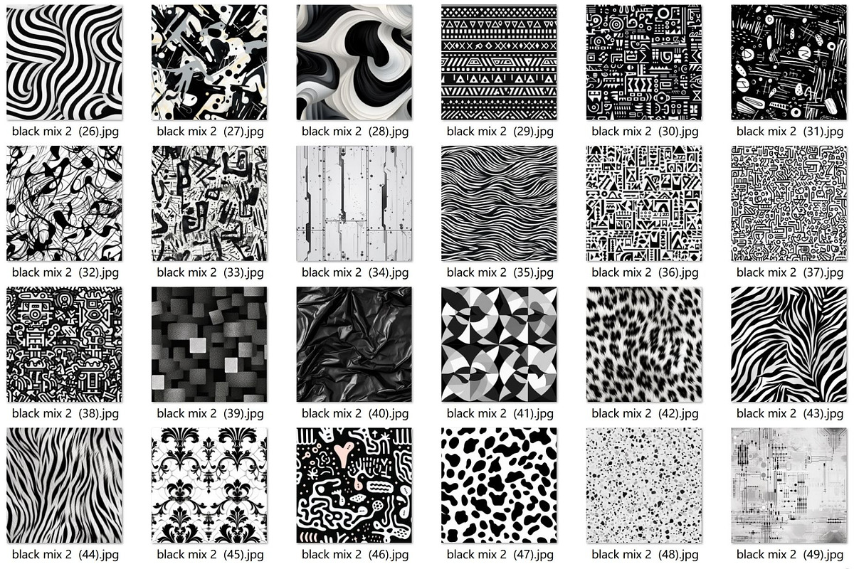 48 seamless black mix modern pattern, a Pattern Graphic by ARTOZEN DIGITAL (Photo 15 of 15)