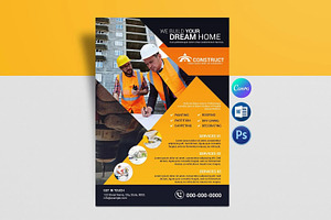 Construction Flyer Template, a Flyer Template by retrographix