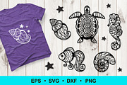 Sea Animal Ornament Clip Art, an Object Graphic by Elena Nesterova (Thumbnail 1 of 4)
