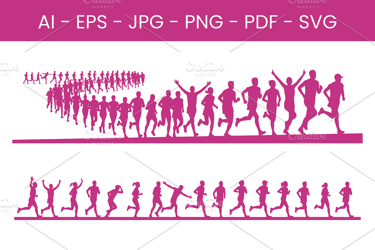 Marathon Runner Silhouette Bundle, an Object Graphic by nandinigraphics (Photo 2 of 3)