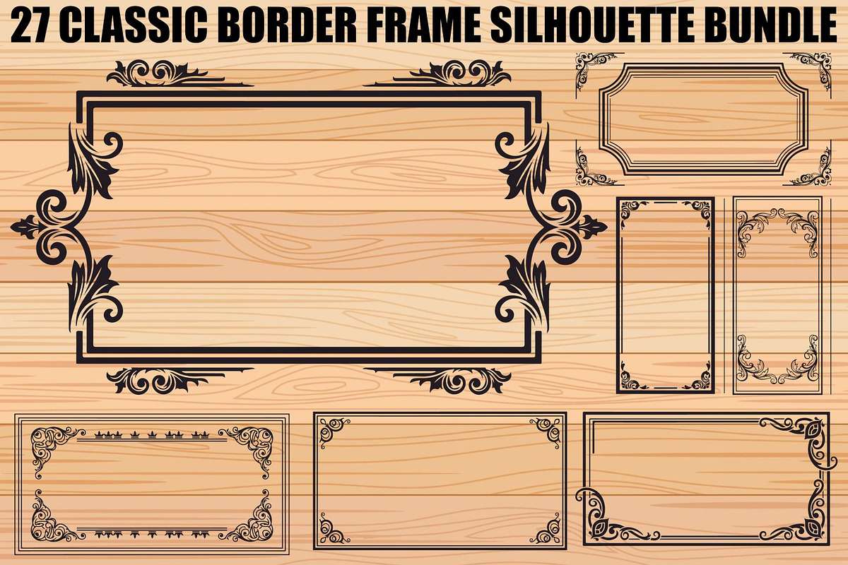 Classic Border Frame SVG Bundle, an Illustration by yasushie (Photo 1 of 28)