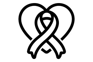 Cancer Awareness Heart Ribbon