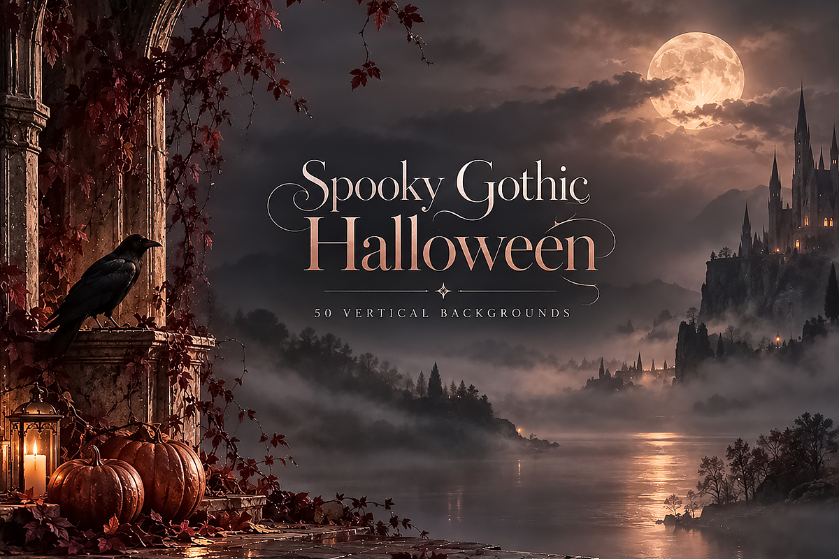 Spooky Gothic Halloween Backgrounds, a Background Graphic by MarisoArt (Photo 1 of 6)