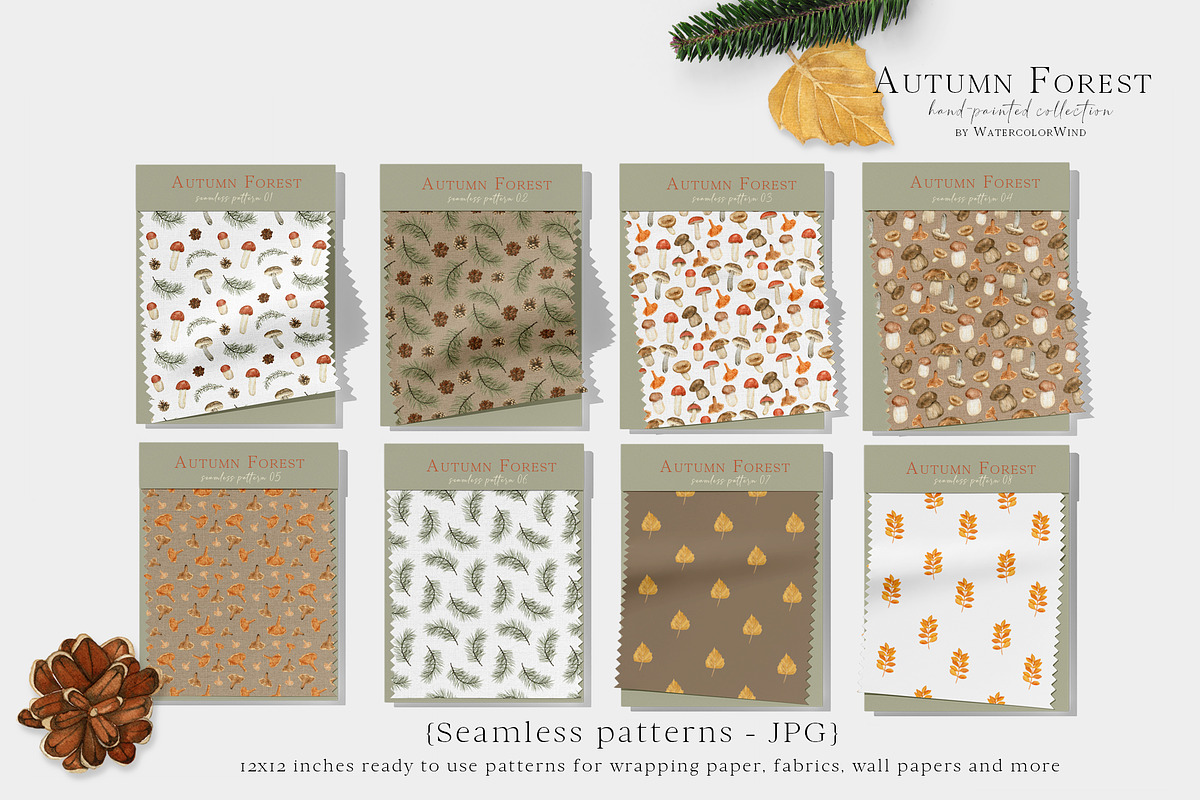 Fall forest mushrooms clipart, an Illustration by Ksenia Shmakova (Photo 4 of 11)