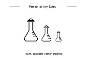 Science and Lab Tube and Flask Icons, an Outline Icon by Designfour (Thumbnail 7 of 7)