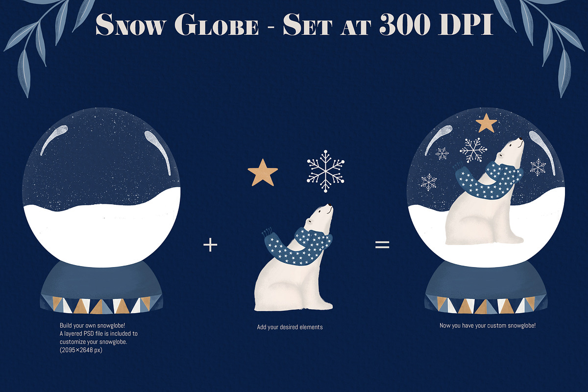 Blue & Gold Christmas Clipart, an Animal Illustration by The Audacious Brush (Photo 6 of 16)