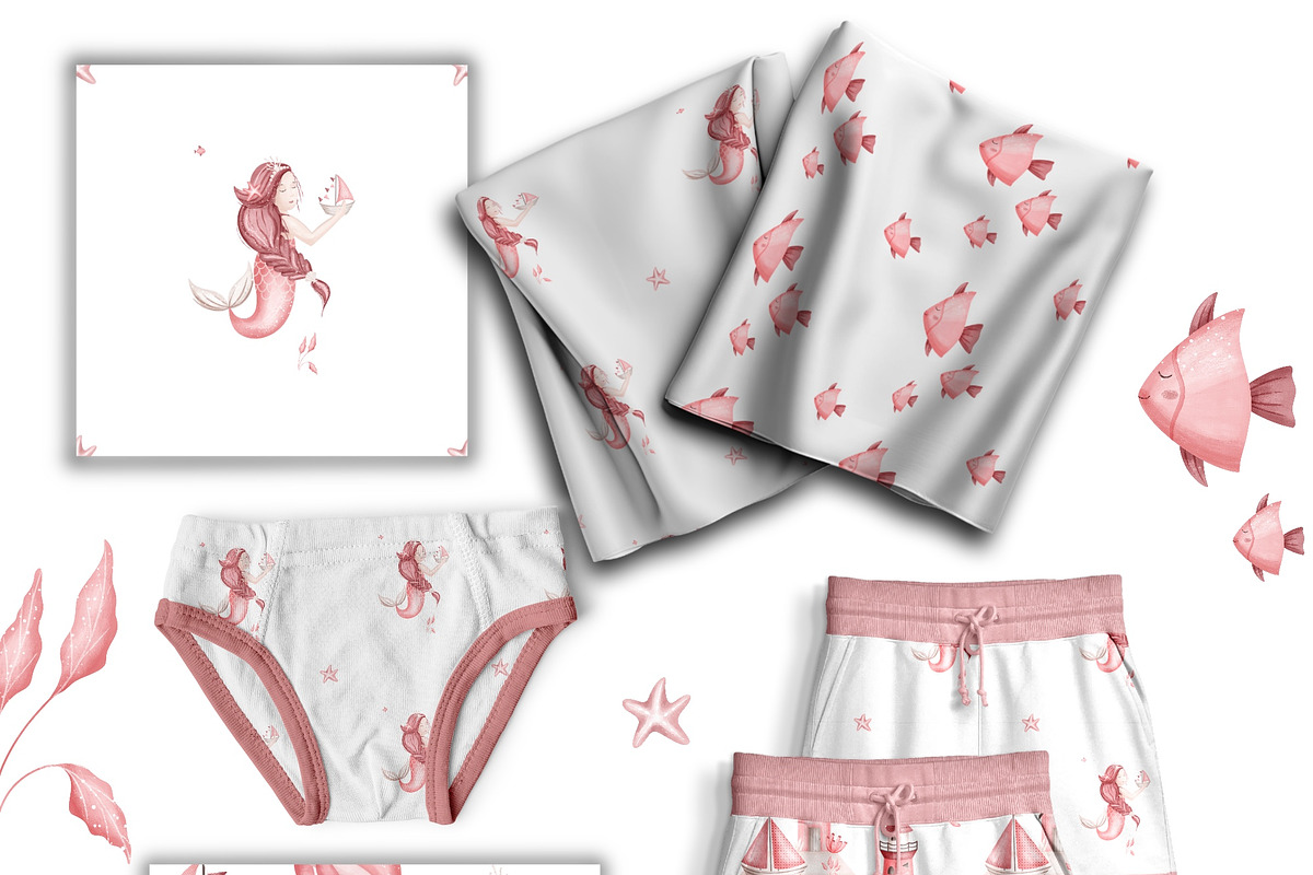 Mermaid- baby collection, an Animal Illustration by Linerisyart (Photo 9 of 12)