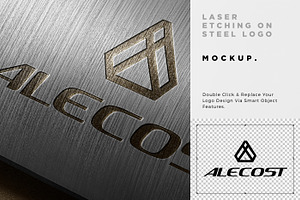 Laser Etching Logo On Steel Mockup