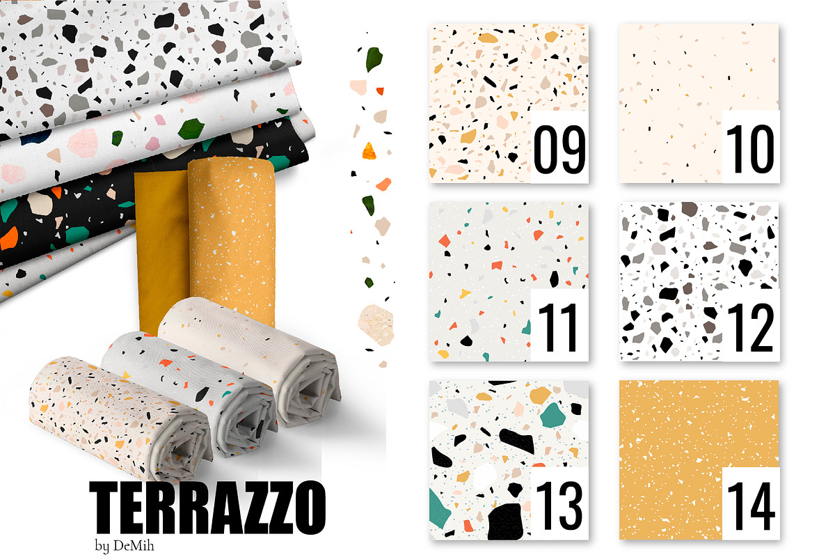 Terrazzo Collection of 14 patterns., a Pattern Graphic by DeMih (Photo 5 of 7)