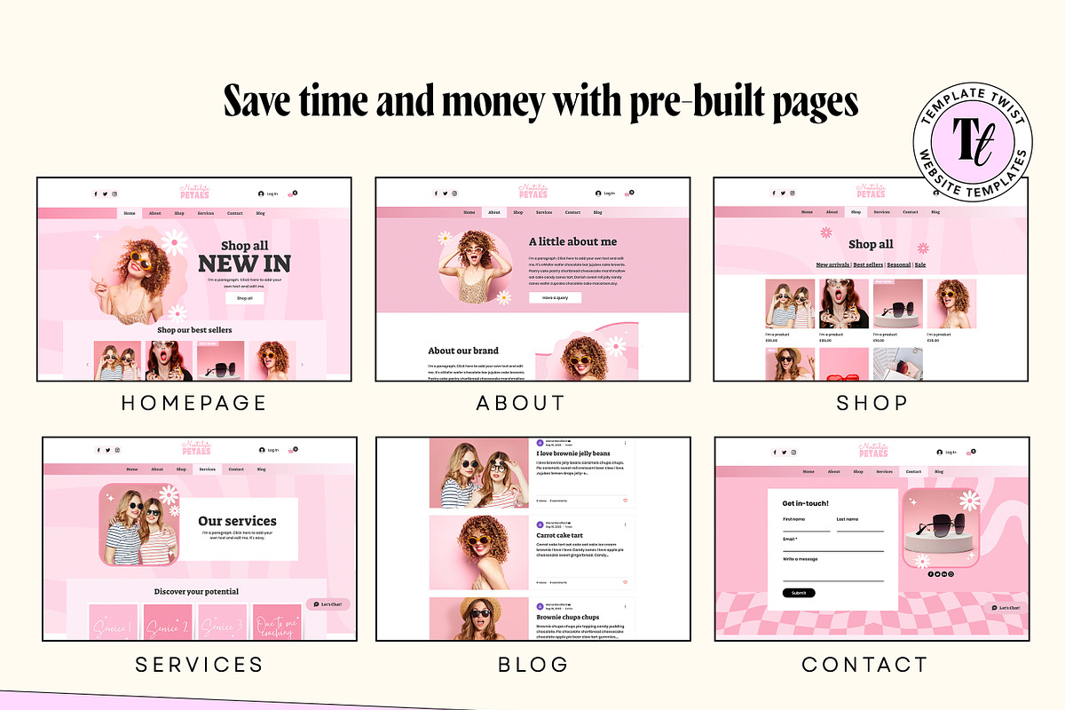 Pink Retro Wix Store Template, a Wix Template by Template Twist Shop (Photo 6 of 10)