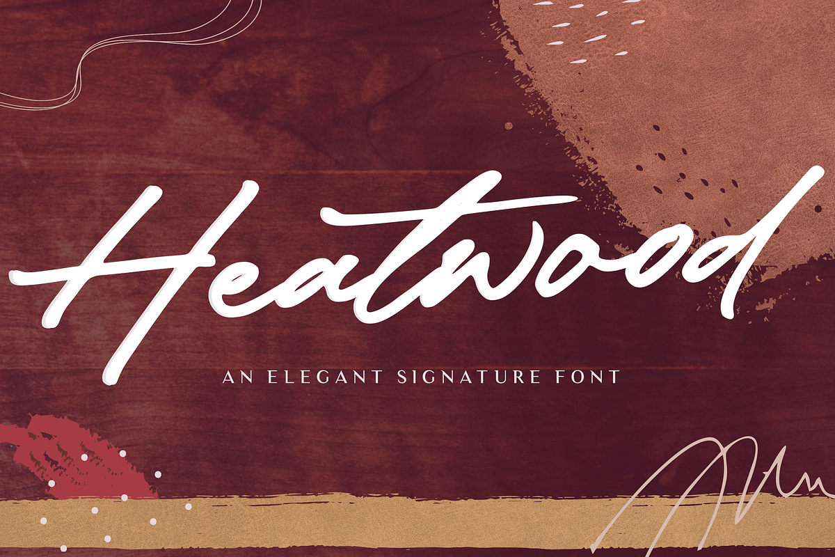 Heatwood - Elegant Signature Font, a Script Font by Balpirick Studio (Photo 1 of 8)