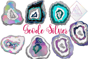 Geode Silver Clipart